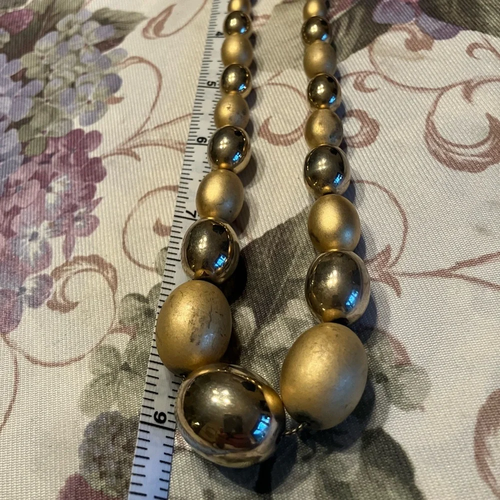 KOREAN STAMPED VINTAGE GOLD NECKLACE AND MATCHED BROOCH EARLY PIECE - Picture 14 of 16